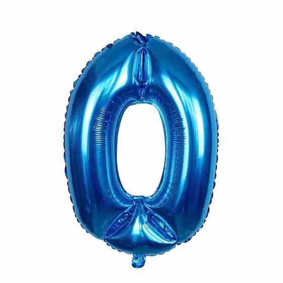 Кулька цифра 0 фольгована 32 дюйма блакитний Київ