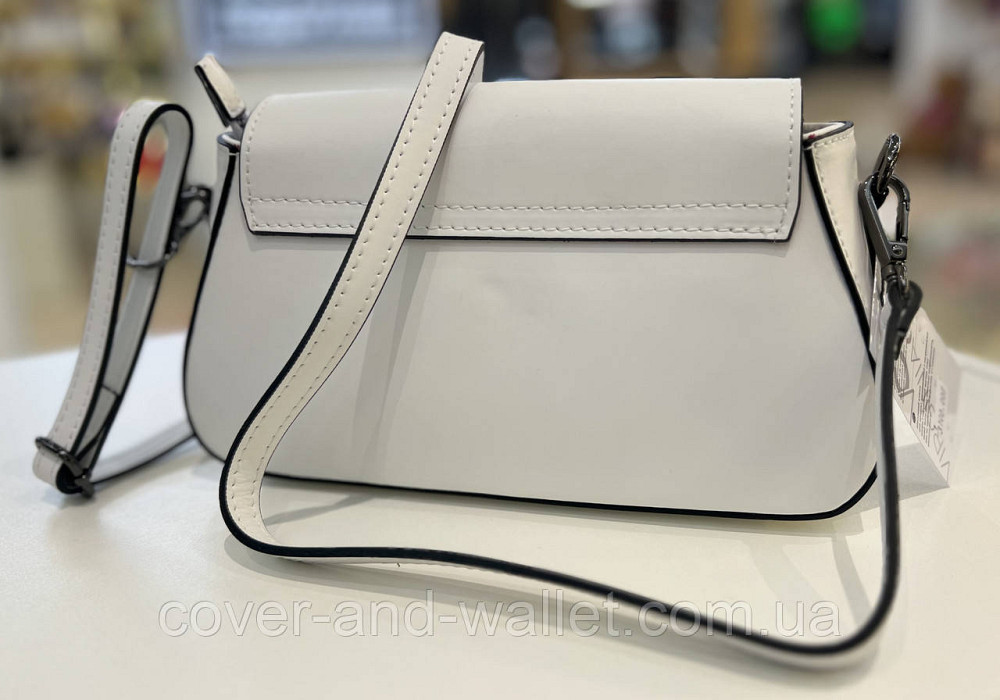 Вишукана жіноча сумочка з італійської гладкої шкіри білого кольору Virginia Conti Київ - фото 8