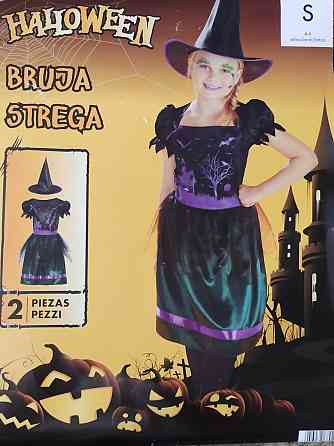 Сукня дитяча Відьма з капелюшком на Хелловін розмір S 4-6 років зелено-фіолетове Київ