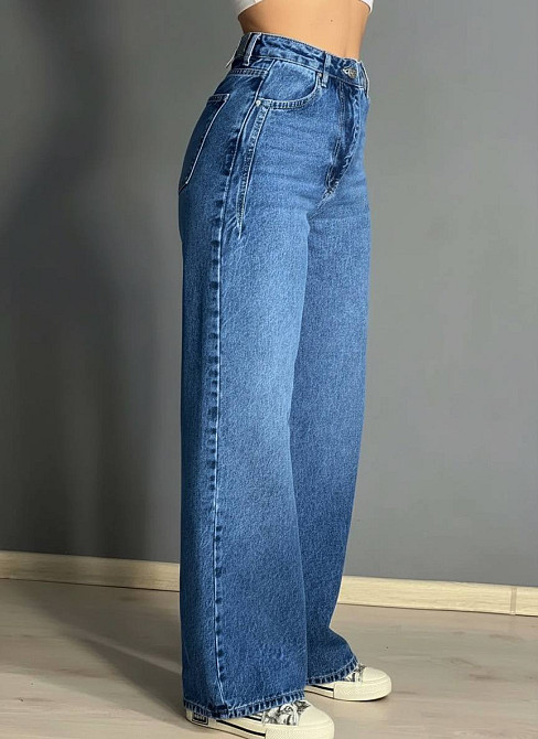 Джинси жіночі It’s Basic 2499-2-S-6 Wide Leg з високою талією та виточками світло-сині, світло-синій, 38, 38, 73 см, 100 см Київ - фото 19