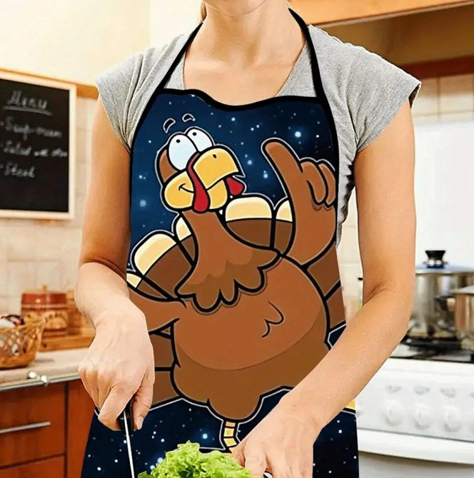 Фартук смешной с рисунком курицы 75 на 60 см разноцветный Киев - изображение 3