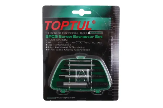 Набір екстракторів для болтів 3- 18ммм (5 ед.) Toptul (1/8, 1/4, 5/16, 7/16, 9/16) Вінниця