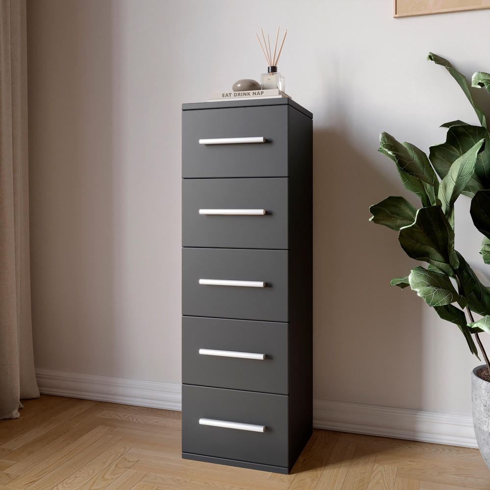 Комод 5 ящиков М-ЗОН Джеко 300 Антрацит (MZN-031018) Львов - изображение 1