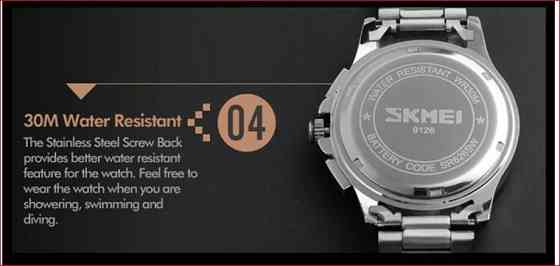 Мужские часы Skmei 9126 с хронографом Черный Винница