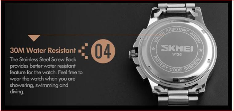 Мужские часы Skmei 9126 с хронографом Черный Винница - изображение 5