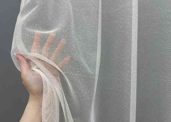 Тюль жаккард цвет белый с бежевым 1668т Киев