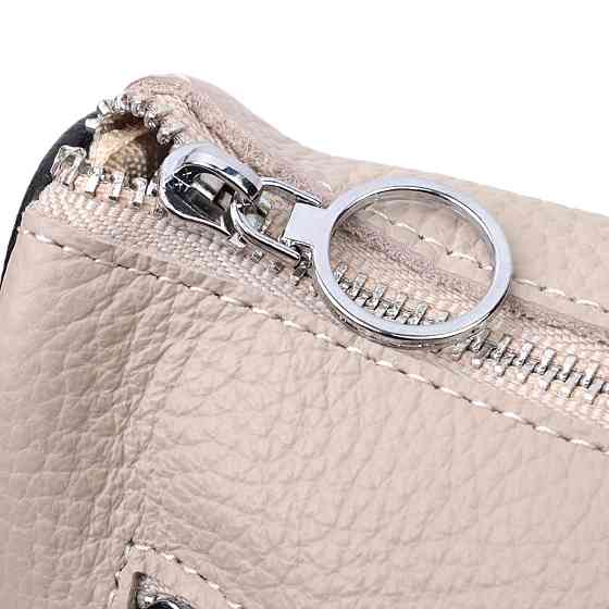 Женская сумка с вышивкой на лицевой стороне из натуральной кожи Бежевая (Vintage) Киев