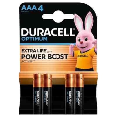 Батарейка Duracell Optimum AAA лужні 4 шт. в упаковці (5015596) Вінниця