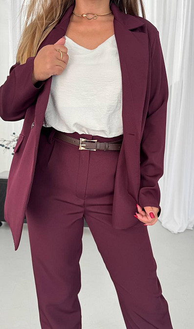 Женский стильный деловой костюм двойка креп-костюмка Марсала, L-Xl Одесса - изображение 7