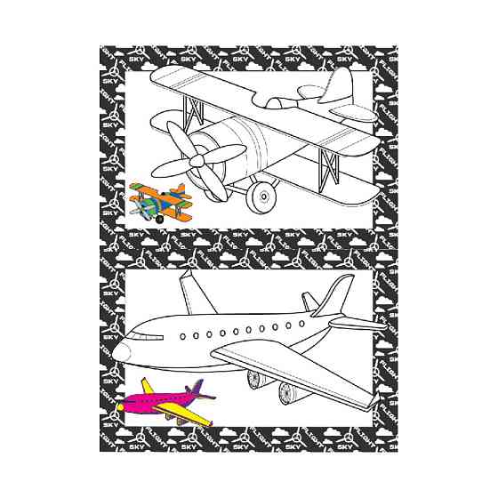 Книжка розмальовка "Гелікоптери та літачки" РМ-48-52 с цветными подсказками Вінниця