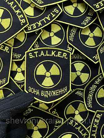 Шеврон STALKER (Форма щит. На липучке) Размер 9x7.5см Киев