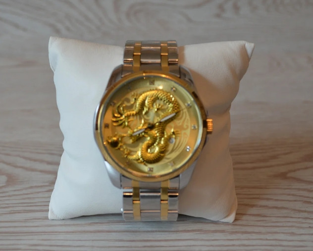 Мужские наручные часы Skmei 9193 Дракон (Серебристый браслет) Винница - изображение 8