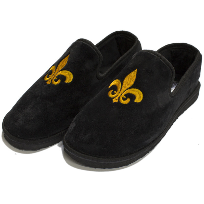 Тапки мужские с задником, домашние туфли, черные мужские тапки, велюровые, золотая лилия. Одесса - изображение 1