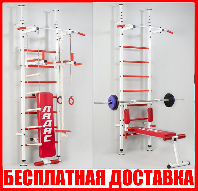 Шведская стенка детская Champion Red металлическая в квартиру разборная усиленная для детей Каменское - изображение 1