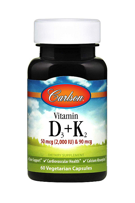 Витамин Д3 и К2 (Vitamin D3 + K2) 60 капсул Київ - фото 1