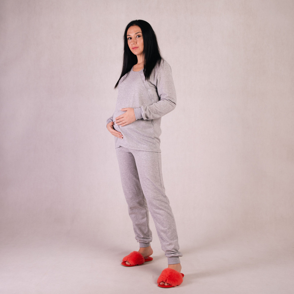 Піжама для годуючих мам утеплена розмір 52/54 (2XL/3XL) Мішель Tiana сірий Кривий Ріг - фото 2