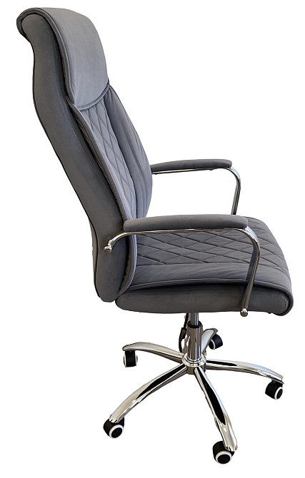 Офисное кресло руководителя Tehforward Dionis Velur хром Anyfix Серый Киев - изображение 3