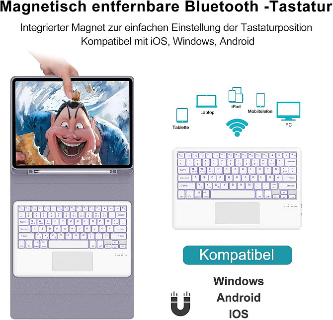 Чехол-книжка с клавиатурой для iPad Air 11-inch(M2) 2024/ iPad Air 5 2022/Air 4 2020 10.9/iPad 4-го покол. 10.9 / iPad Pro 11 2018 Днепр - изображение 2