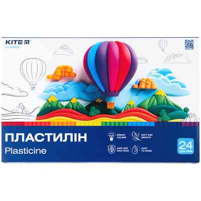 Пластилін Kite Classic 24 кольори, 480 г (K-089) Вінниця