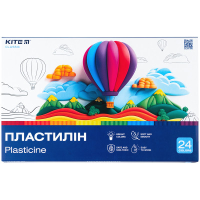 Пластилін Kite Classic 24 кольори, 480 г (K-089) Вінниця - фото 1