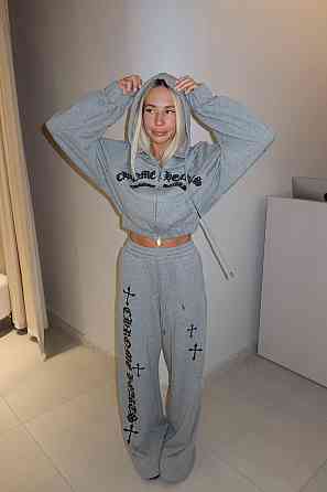 Жіночий стильний трендовий костюм-двійка тринитка на флісі Меланж, 46/48 Одеса