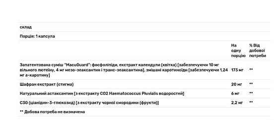 Для здоровья глаз Life Extension Ocular Support 60 капс Киев