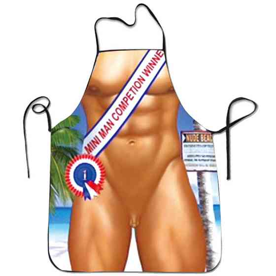 Прикольний фартух для чоловіків Mini man 80 на 60 см різнобарвний Київ