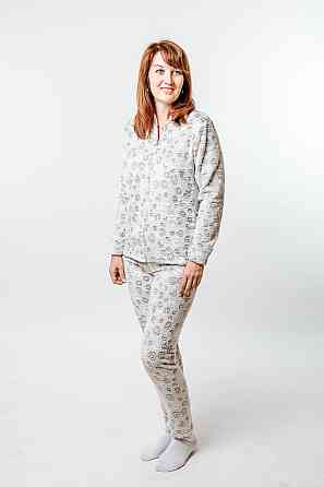 Домашний теплый костюм (пижама) женский кофейный без капюшона Крохатушка одяг 44-46, Костюм Киев