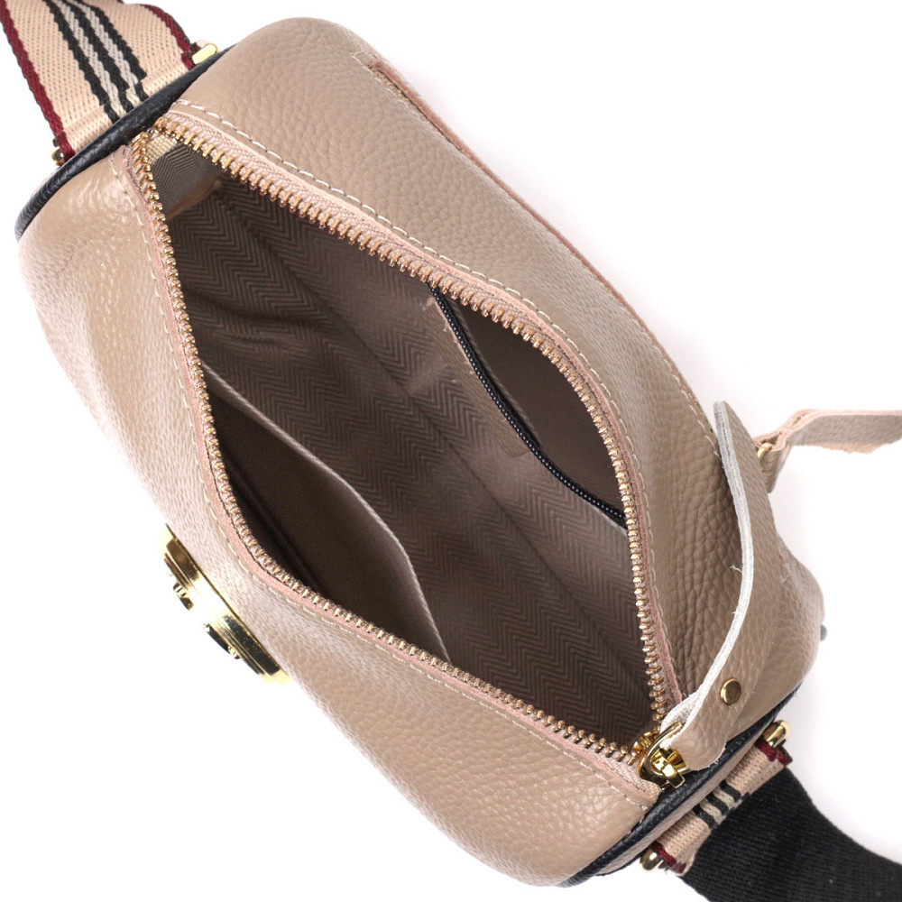 Сумка для стильных женщин из натуральной кожи Vintage 22263 Бежевая Киев - изображение 6