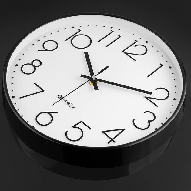 Годинник настінний безшумний 20 см біло-чорний Харків - фото 4