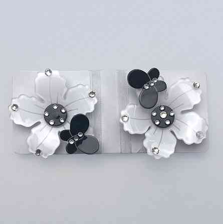 Магніти для штор і гардин Весна набір 2 шт Білий з чорним (81-313) Київ