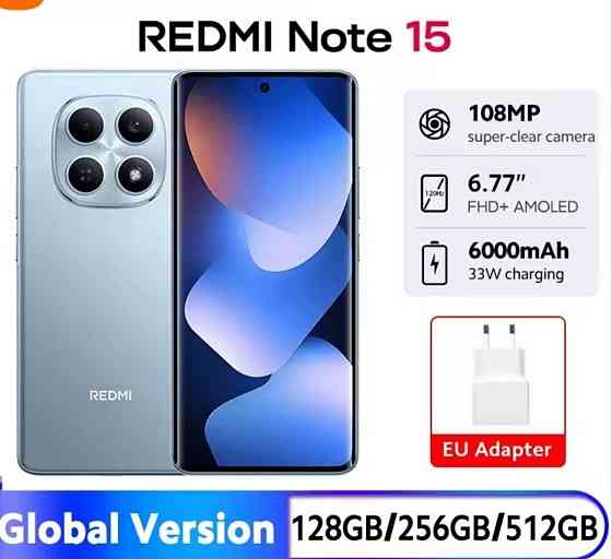 Xiaomi Redmi Note 15 8/256 Версия с зарядным устройством в комплекте. Харьков
