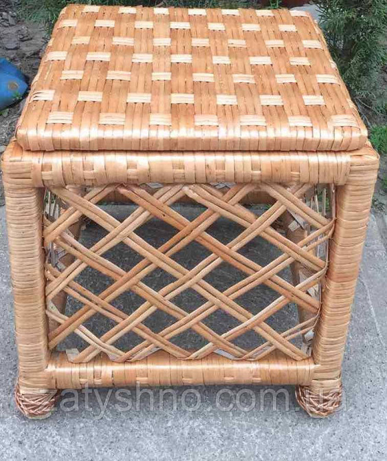 Пуфик плетеный из лозы квадратный Киев - изображение 6