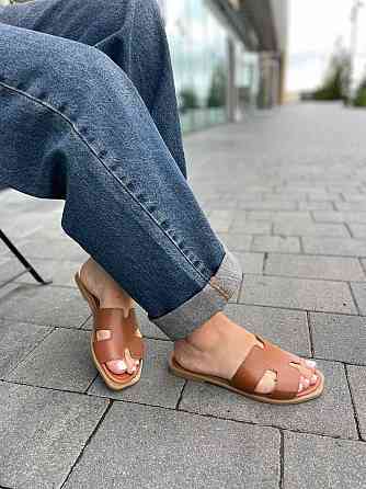 Mermaid Шльопанці жіночі з натуральної шкіри на плоскій підошві коричневі Mermaid 2401 р. 36-40 Коломыя