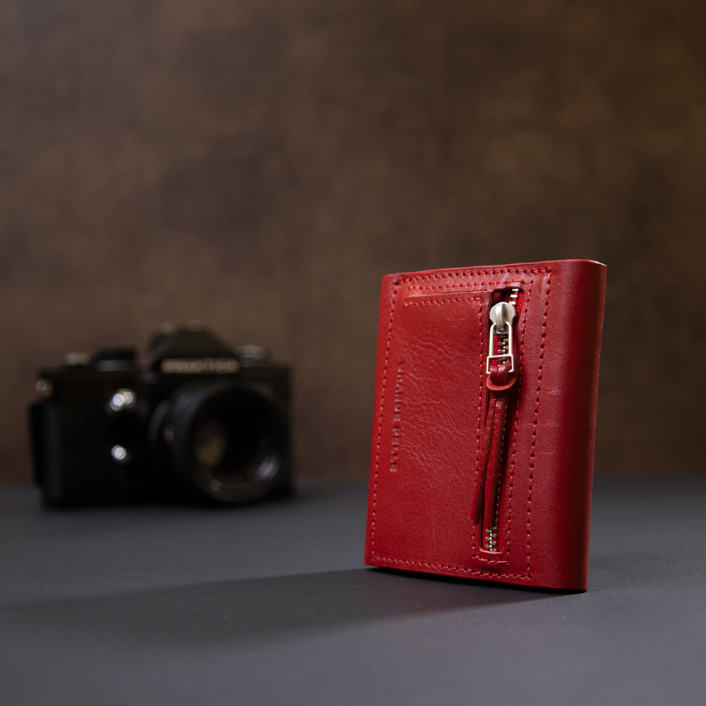 Женский кожаный кошелек Красный (GRANDE PELLE) Киев - изображение 2