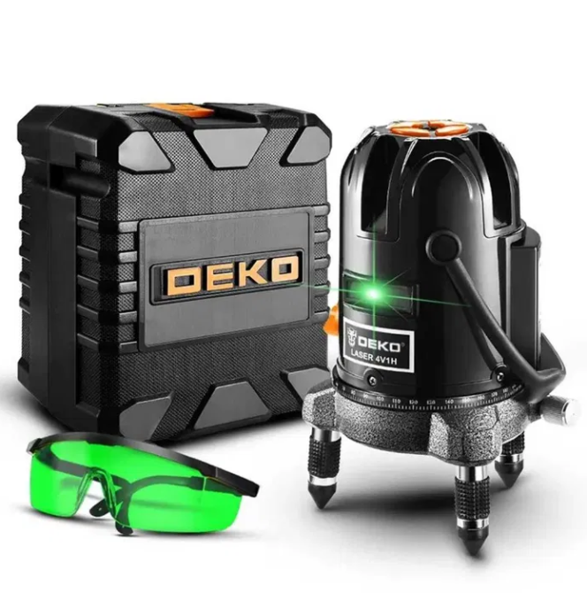 Лазерный уровень нивелир в боксе Deko LL58GA 5 линий Зеленый луч Винница - изображение 1