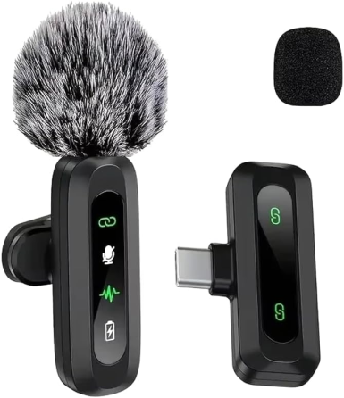 Беспроводные петличные микрофоны J3, 2 шт., USB Type-C, шумоподавление, 360° клипса, дальность до 20 м, для TikTok, YouTube Киев