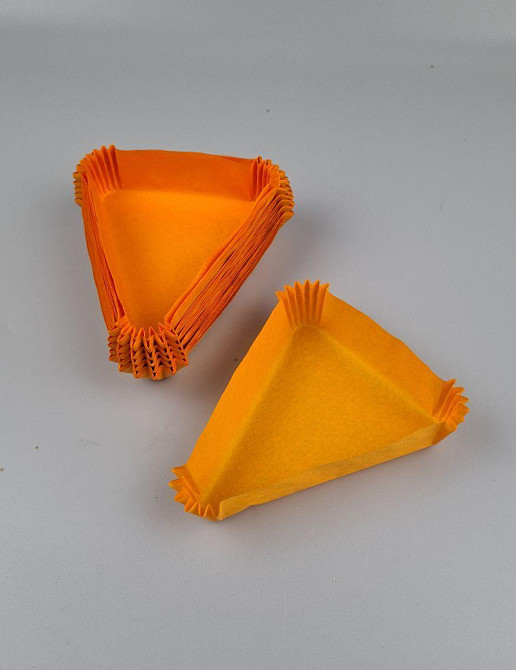 Тартолітка для кексів Тр130 трикутна жовтогаряча H30 (100 шт.) (1 уп.) Харків - фото 3