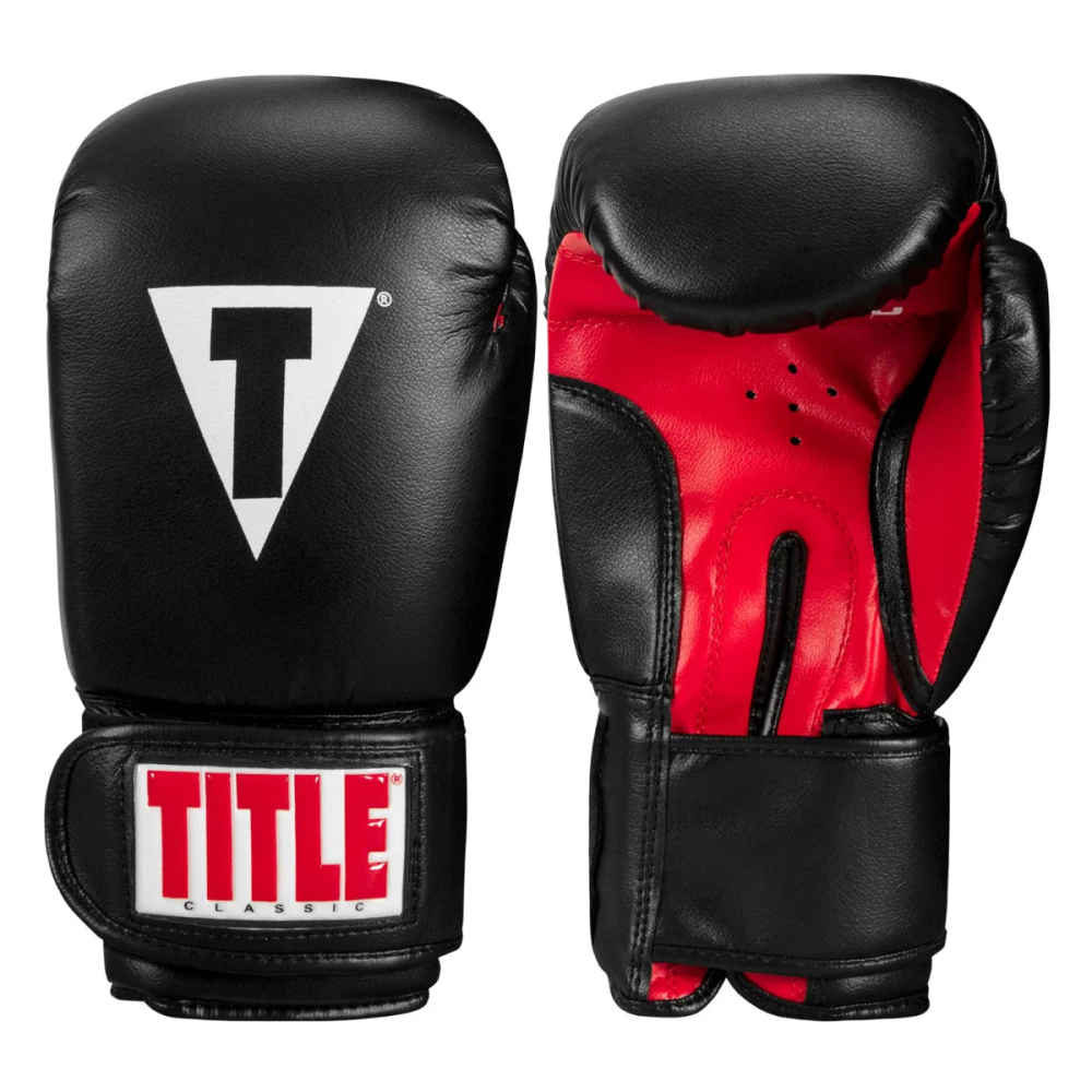 Боксерські рукавиці  TITLE  Classic Boxing Gloves Black/Red Large Каменское - изображение 2