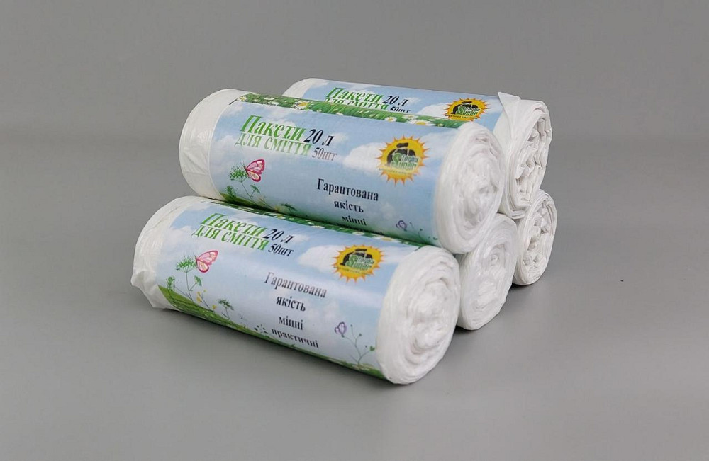 Мусорный пакет 20литров (50шт HD) Супер Торба белый (1 рул) Харьков - изображение 2