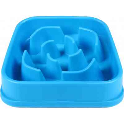 Посуд для собак Dexas Силіконова квадратна миска Slow Maze Feeder для повільного годування 1.44 л блакитна (0084297309749) Вінниця