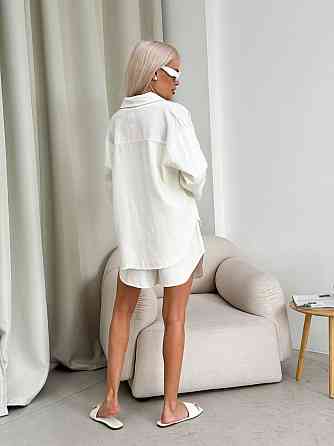 Льняной костюм с шортами Молочный 42/46 Харьков