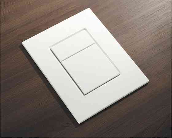 Панель змиву пластикова Koer KT-0607-03 157x198x3mm, кнопка квадратна (колір білий) (KR5714) Київ