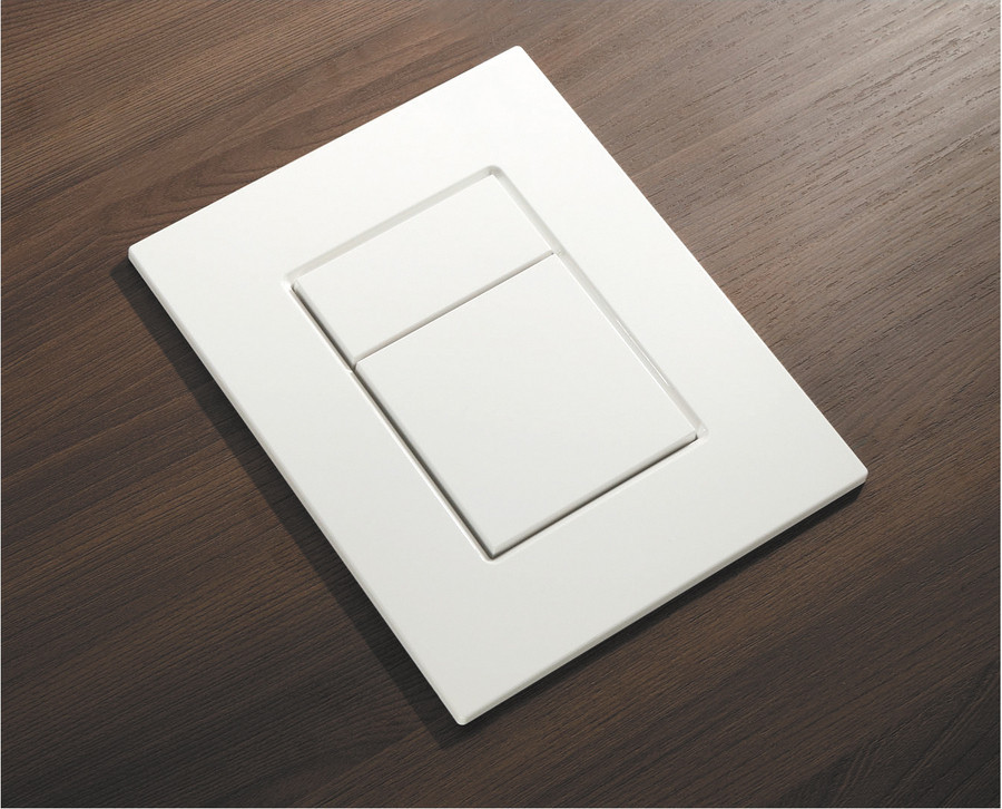 Панель змиву пластикова Koer KT-0607-03 157x198x3mm, кнопка квадратна (колір білий) (KR5714) Київ - фото 3