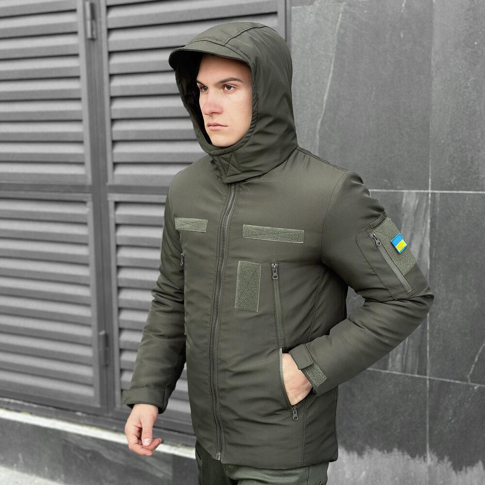 Мужская зимняя куртка хаки с капюшоном Pobedov Winter Jacket Motive ЗИМА В2 Киев - изображение 6