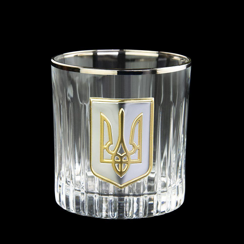 Набір для віскі Boss Crystal Гербовий з тризубцем 5 предметів (графіні + 4 келихи) Кришталь Вінниця - фото 4