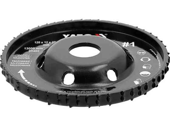 Диск-фреза випуклий до КШМ YATO по дереву, шпаклівці, гіпсу; Ø=120/22.2 мм, t= 16/12 мм шорстк №1 Одесса