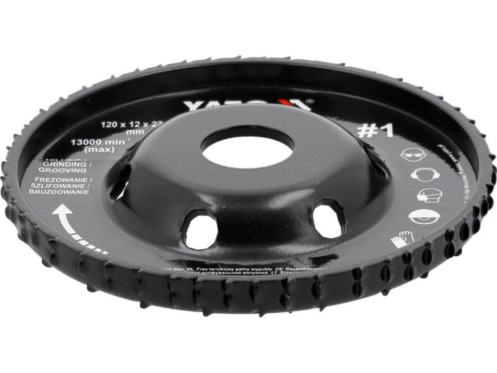 Диск-фреза випуклий до КШМ YATO по дереву, шпаклівці, гіпсу; Ø=120/22.2 мм, t= 16/12 мм шорстк №1 Одеса - фото 1