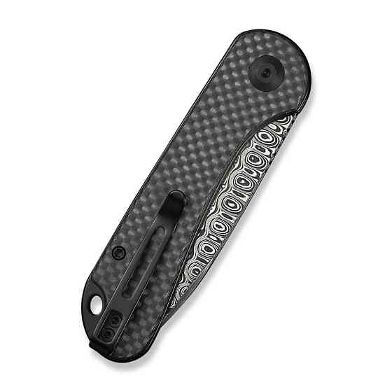 Ніж складаний кишеньковий Civivi Elementum Slip Joint, (7.5 см) Damascus / Carbon Fiber сірий Київ