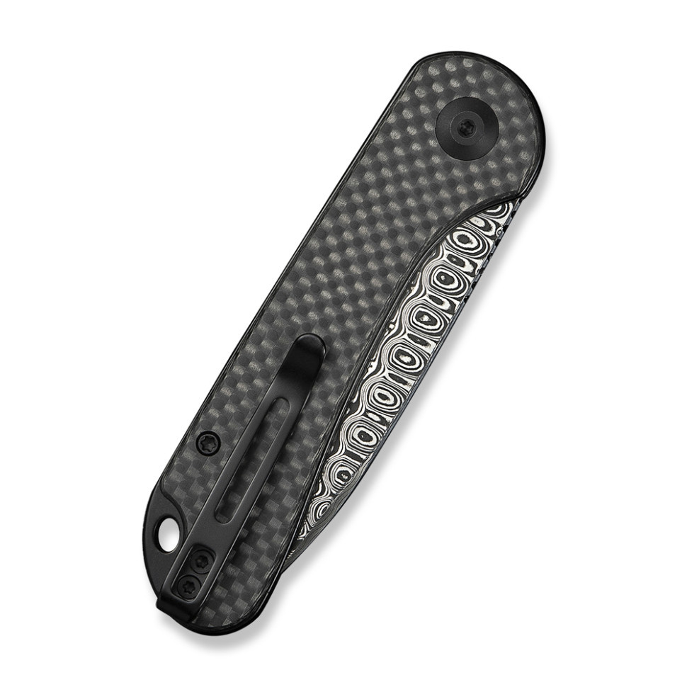 Ніж складаний кишеньковий Civivi Elementum Slip Joint, (7.5 см) Damascus / Carbon Fiber сірий Київ - фото 5